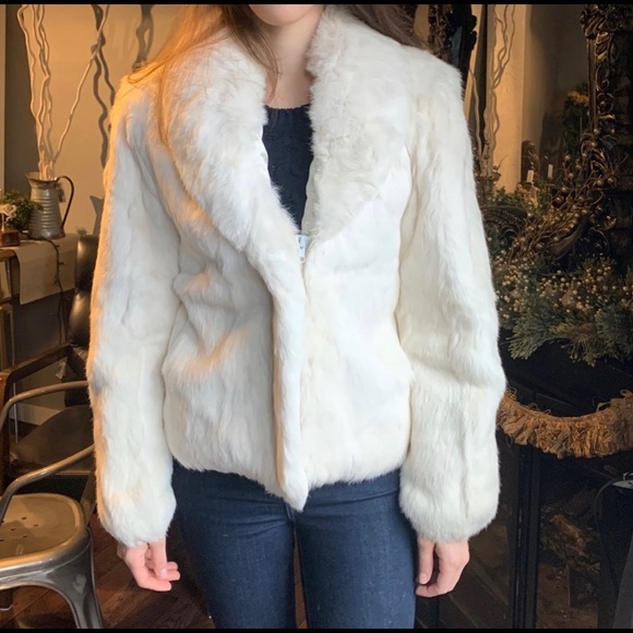 White Rabbit Fur Coat - Picture 2 of 5